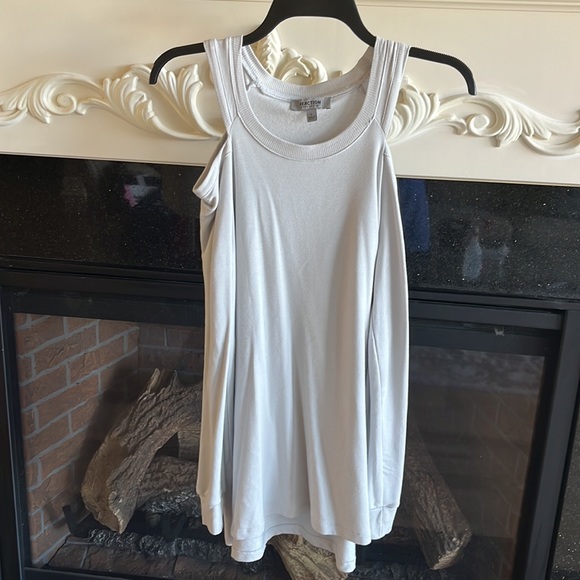 Soft Gray Knit Tunic Comfy Short Dress Mini Reaction Kenneth Cole Womens Small - Picture 5 of 8